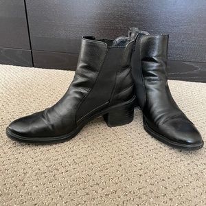 ZARA Leather Chelsea Ankle Boots